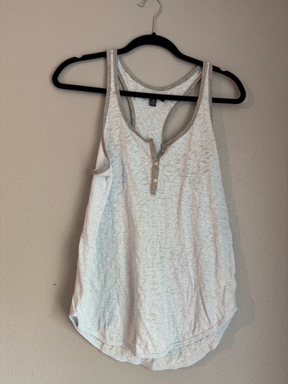 American Eagle Outfitters Heathered Light blue Henley Racerback Tank
